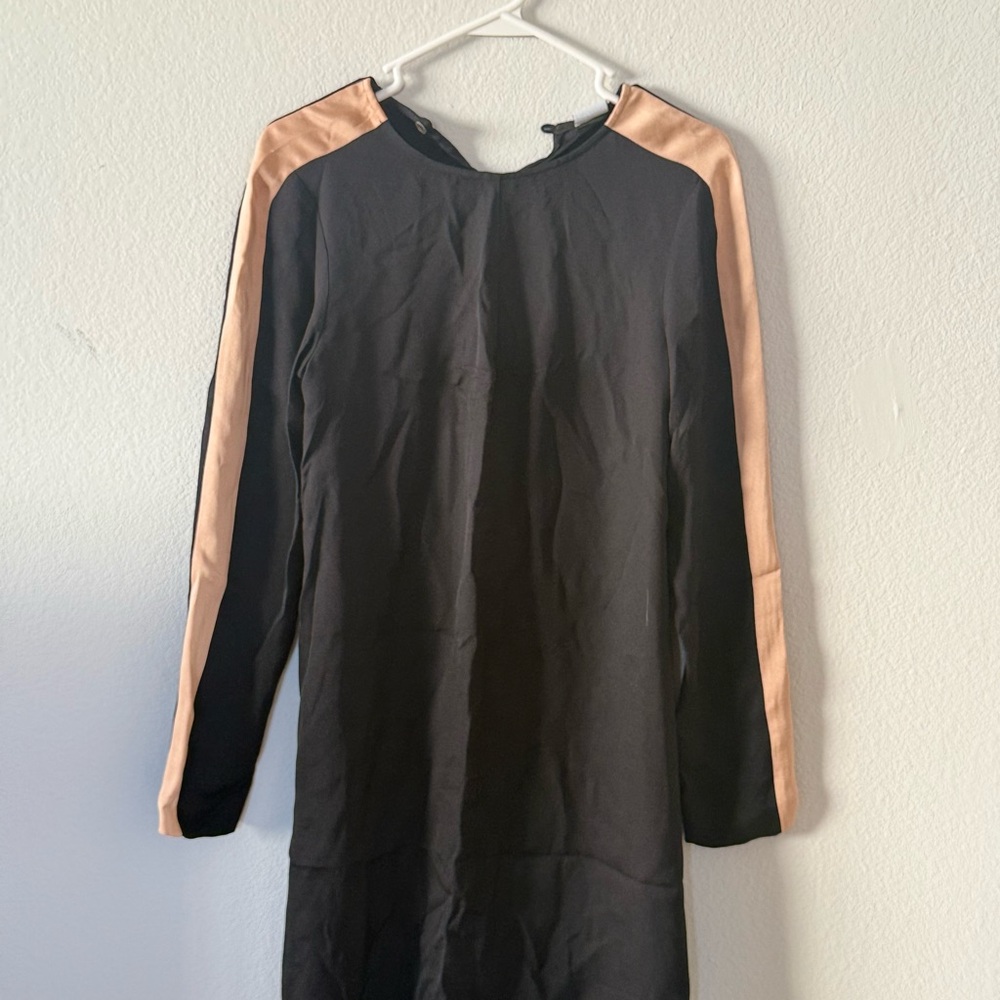 10 Crosby Derek Lam Black Dress with Tan Accents